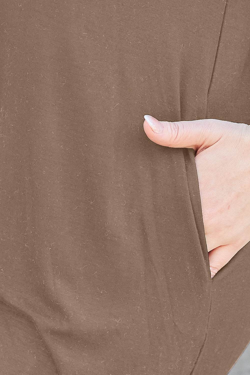 Basic Bae Full Size Round Neck Short Sleeve Dress with Pockets - Delanoir