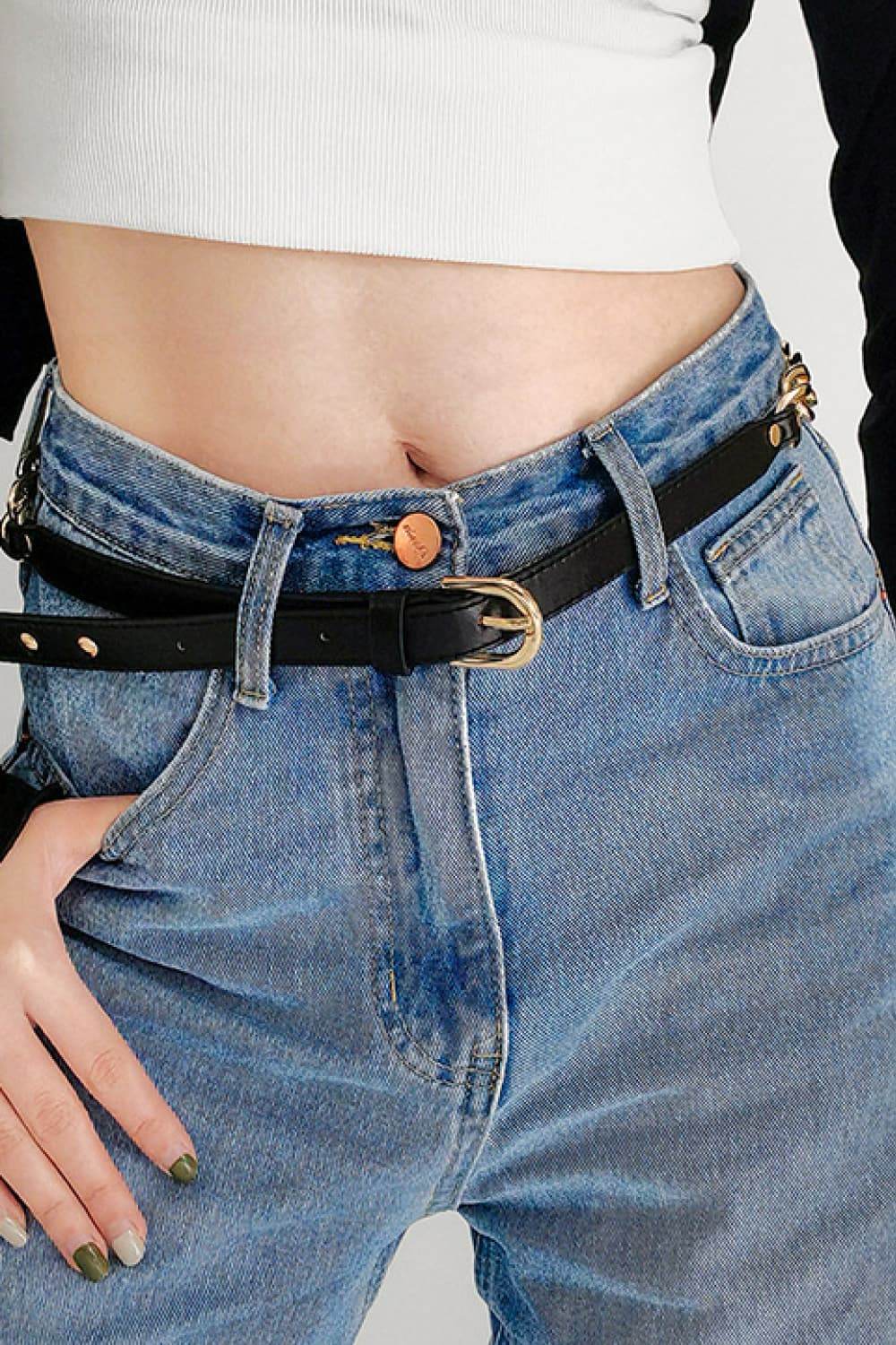 PU Leather Chain Belt - Delanoir