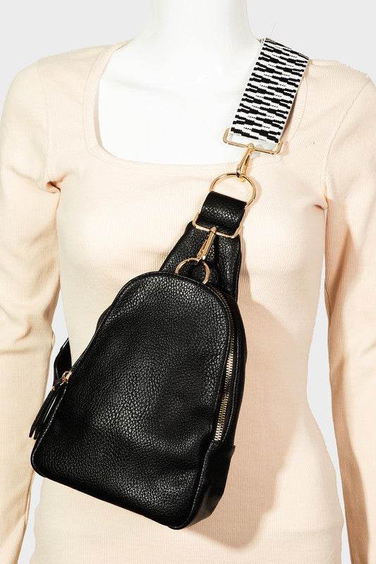 Fame Single Strap Faux Leather Sing Bag - Delanoir