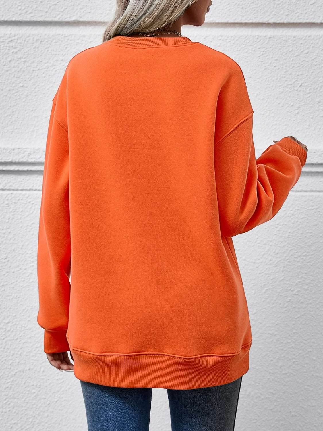 Christmas Tree Graphic Round Neck Sweatshirt - Delanoir