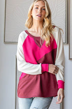 HOPELY Color Block Long Sleeve T-Shirt - Delanoir