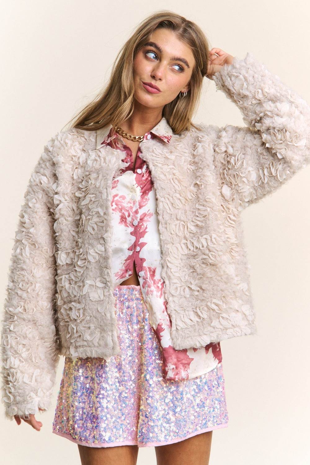 J.NNA Mixed Fabric Chic Jacket - Delanoir