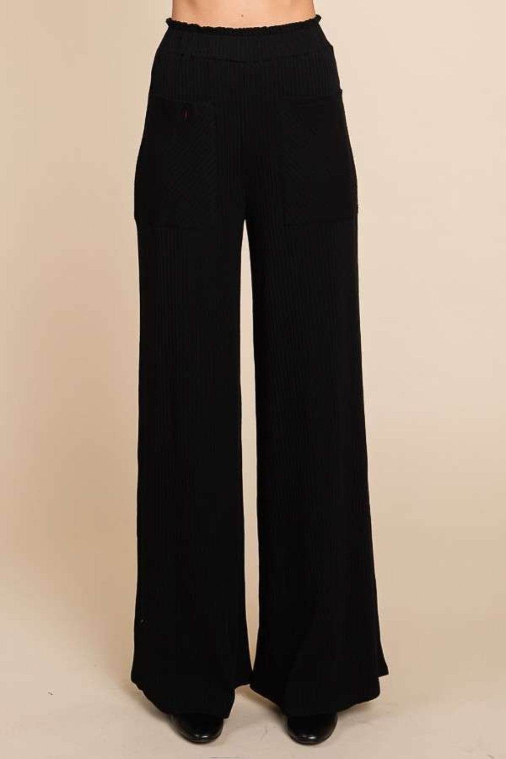 Culture Code Full Size High Waist Wide Leg Pants - Delanoir