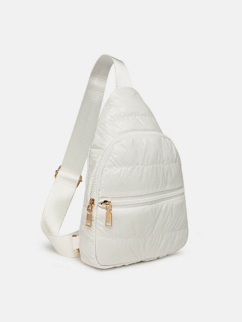 Quilted Adjustable Strap Puffy Sling Bag - Delanoir