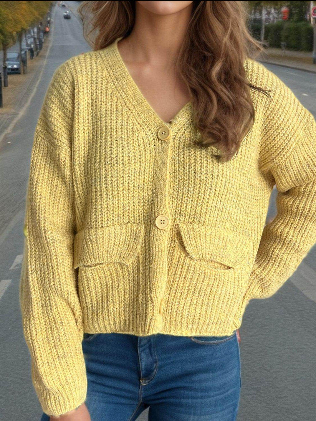 Button Down Long Sleeve Cardigan - Delanoir