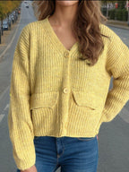 Button Down Long Sleeve Cardigan - Delanoir