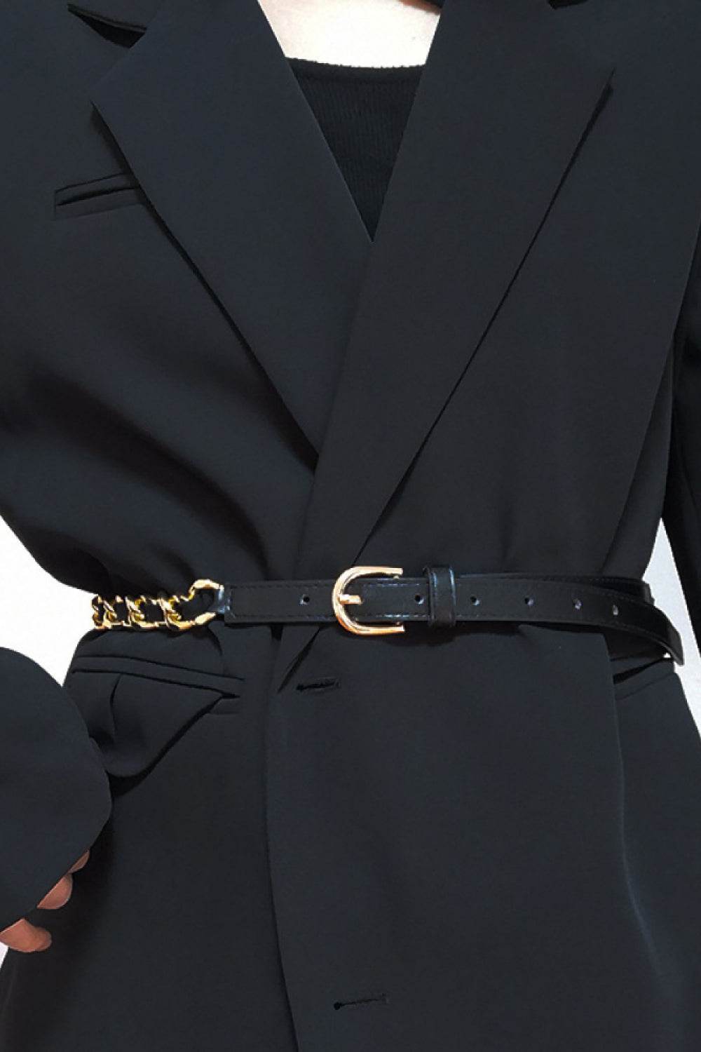 PU Chain Skinny Belt - Delanoir
