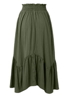 Smocked Waist Band Ruched Layered Skirt - Delanoir