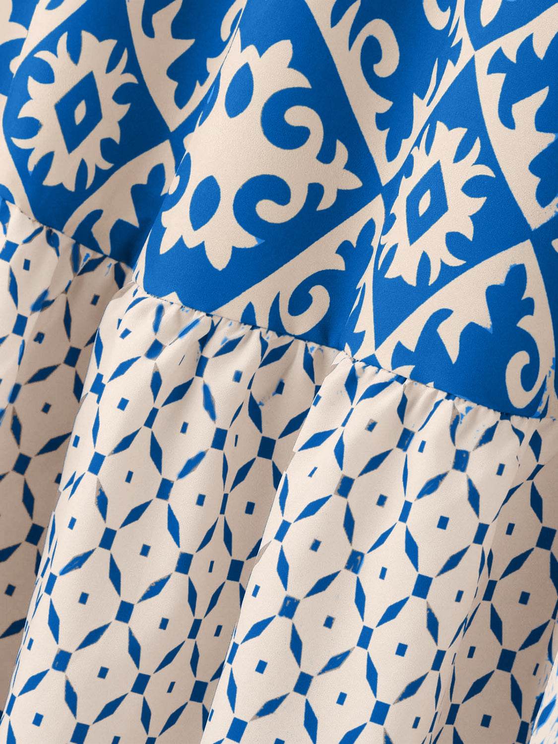 Geometric Elastic Waist Maxi Skirt - Delanoir
