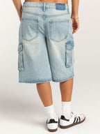 Mid-Rise Waist Denim Shorts with Pockets - Delanoir