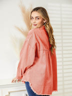Distressed Raw Hem Denim Jacket - Delanoir