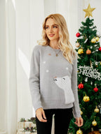Round Neck Long Sleeve Sweater - Delanoir
