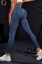 Wide Waistband High Waist Active Leggings - Delanoir