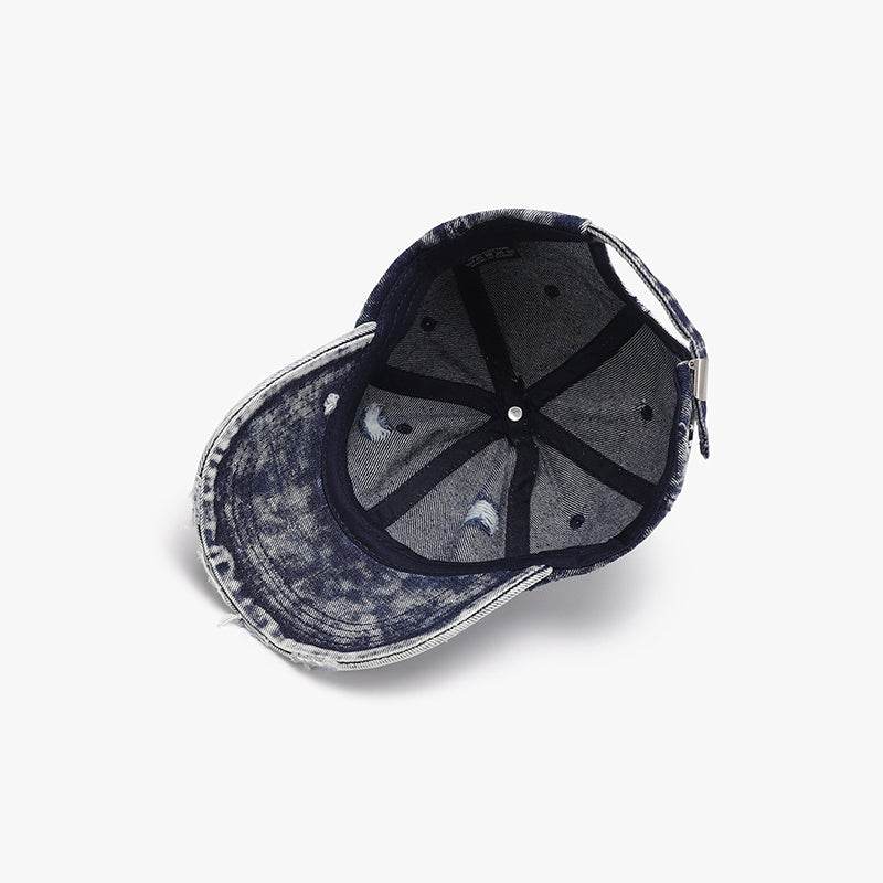 Distressed Cotton Baseball Cap - Delanoir