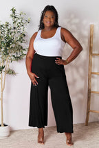 Double Take Full Size Smocked Wide Waistband Wide Leg Pants - Delanoir