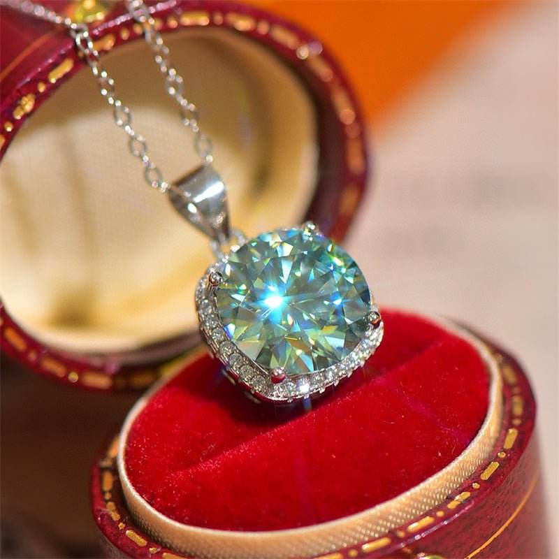 5 Carat Moissanite 925 Sterling Silver Pendant Necklace - Delanoir