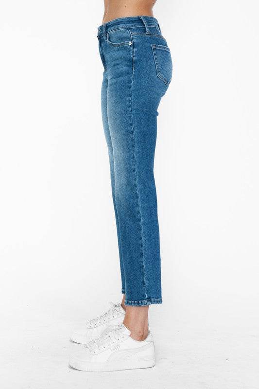 bytos Full Size Cat's Whiskers Mid Rise Ankle Jeans - Delanoir