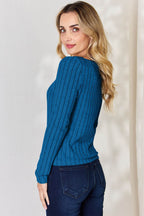 Basic Bae Full Size Ribbed Long Sleeve T-Shirt - Delanoir
