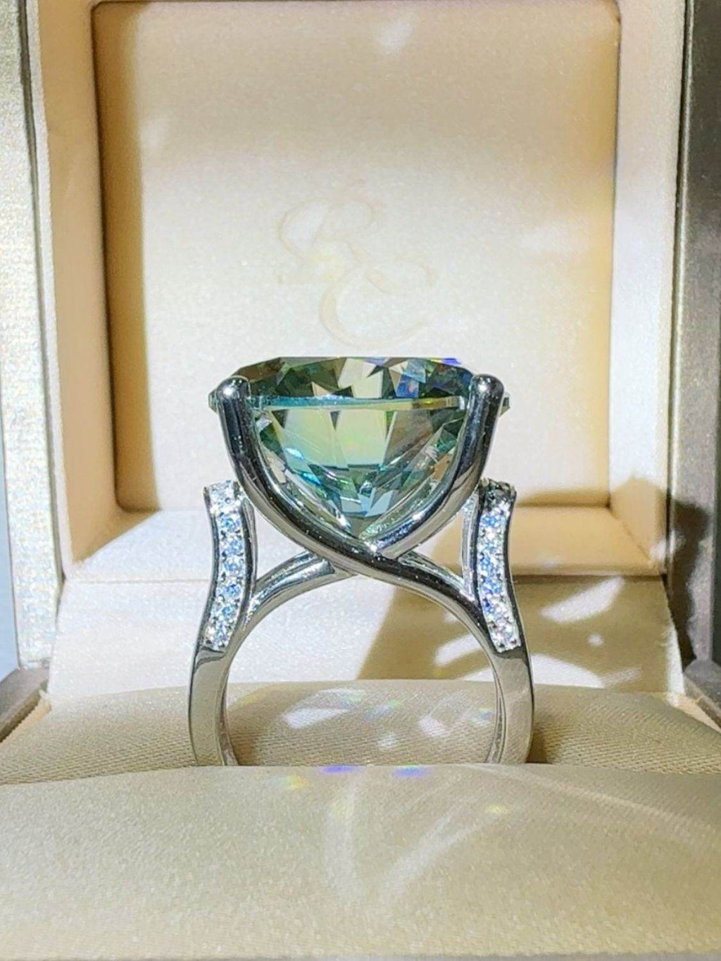 20 Carat Moissanite 925 Sterling Silver Ring - Delanoir
