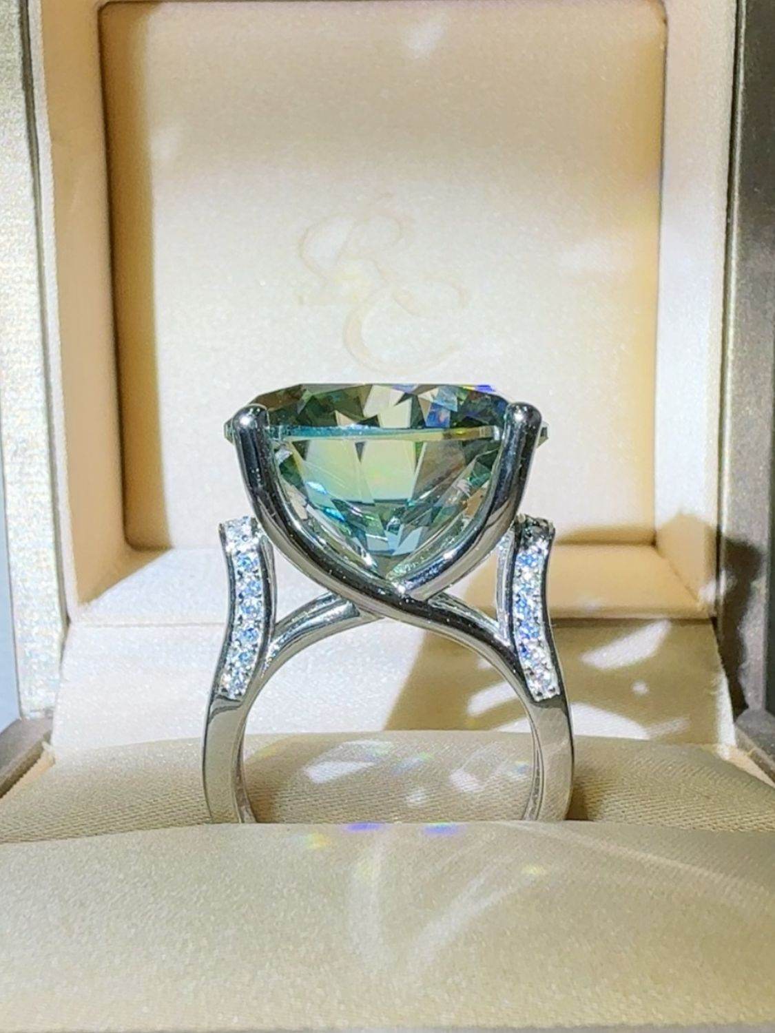 20 Carat Moissanite 925 Sterling Silver Ring - Delanoir