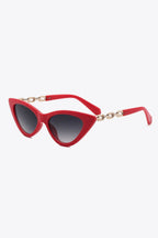 Chain Detail Cat-Eye Sunglasses - Delanoir
