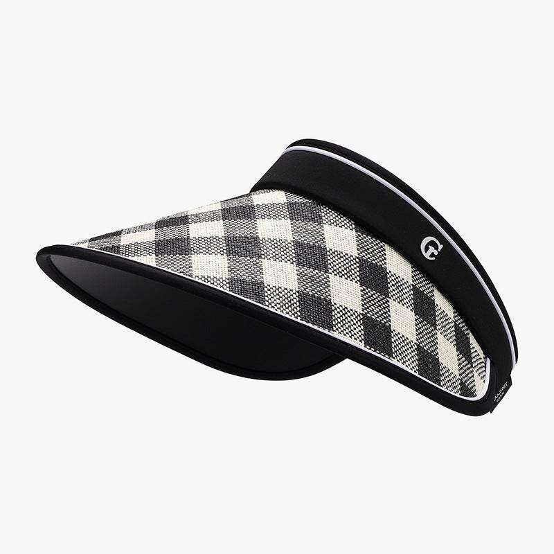 Plaid Natural Grass Adjustable Sun Hat - Delanoir