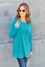 Basic Bae Full Size Round Neck Long Sleeve Top - Delanoir