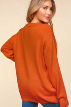Haptics Full Size Metallic Glitter Embroidery Sweater - Delanoir