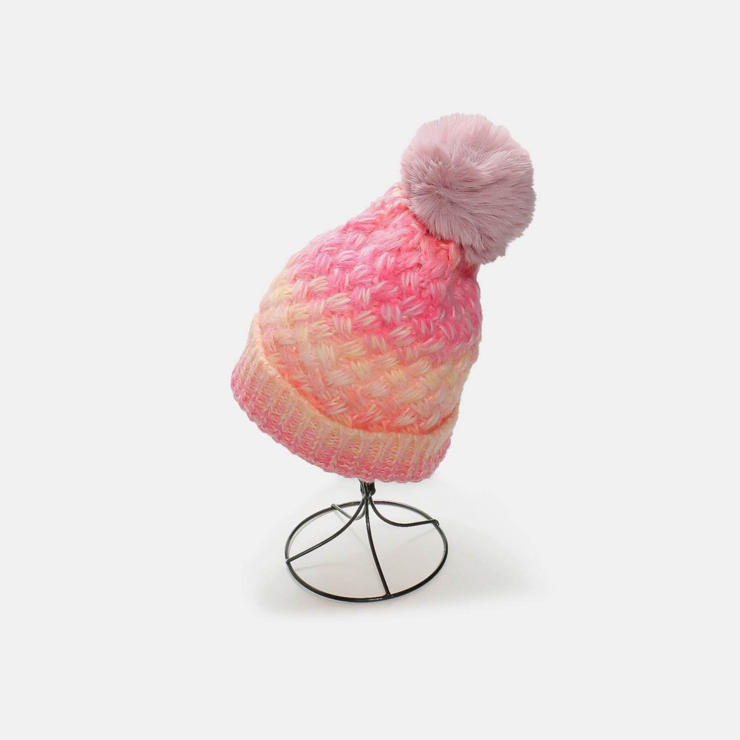 Gradient Knit Hat with Pompom - Delanoir