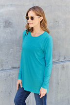 Basic Bae Full Size Round Neck Long Sleeve Top - Delanoir