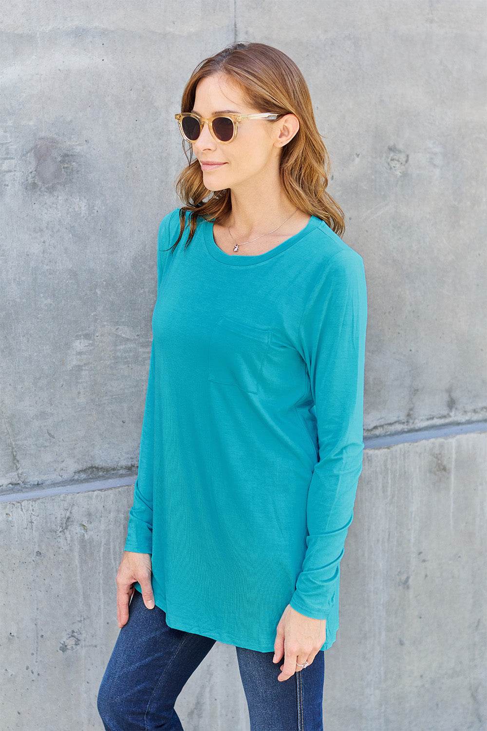 Basic Bae Full Size Round Neck Long Sleeve Top - Delanoir
