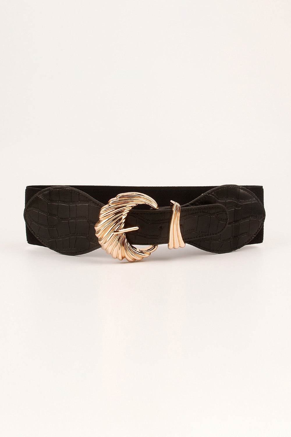 Shell Alloy Buckle Elastic Belt - Delanoir