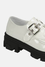 Forever Link Buckled Platform Lug Sole Loafers - Delanoir