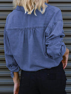 Tie Detail Denim Top - Delanoir