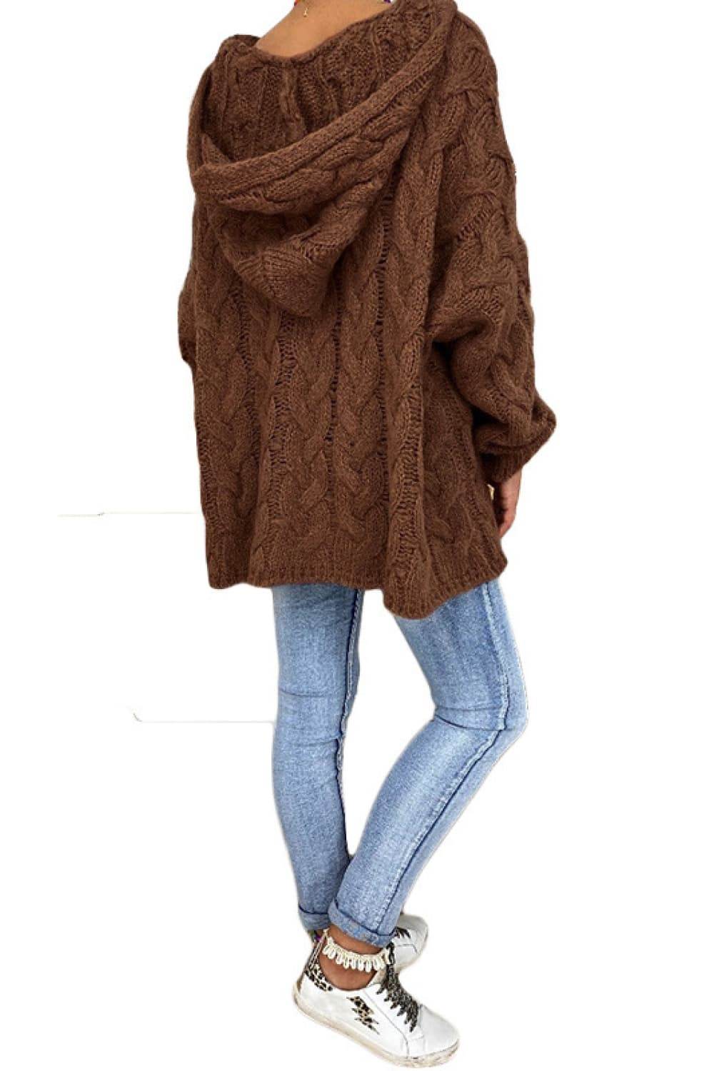 Cable-Knit Hooded Sweater - Delanoir