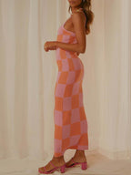 Spaghetti Strap Maxi Sweater Dress - Delanoir