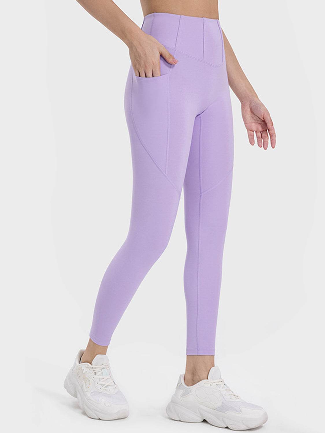 Millennia Pocketed High Waist Active Leggings - Delanoir