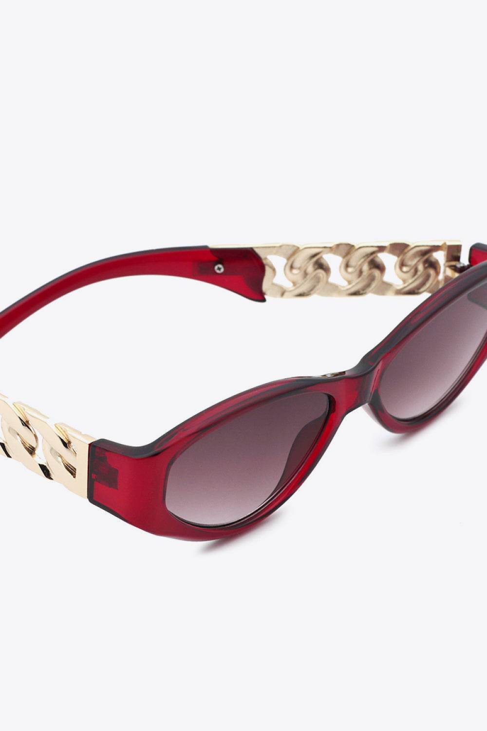 Chain Detail Temple Cat Eye Sunglasses - Delanoir