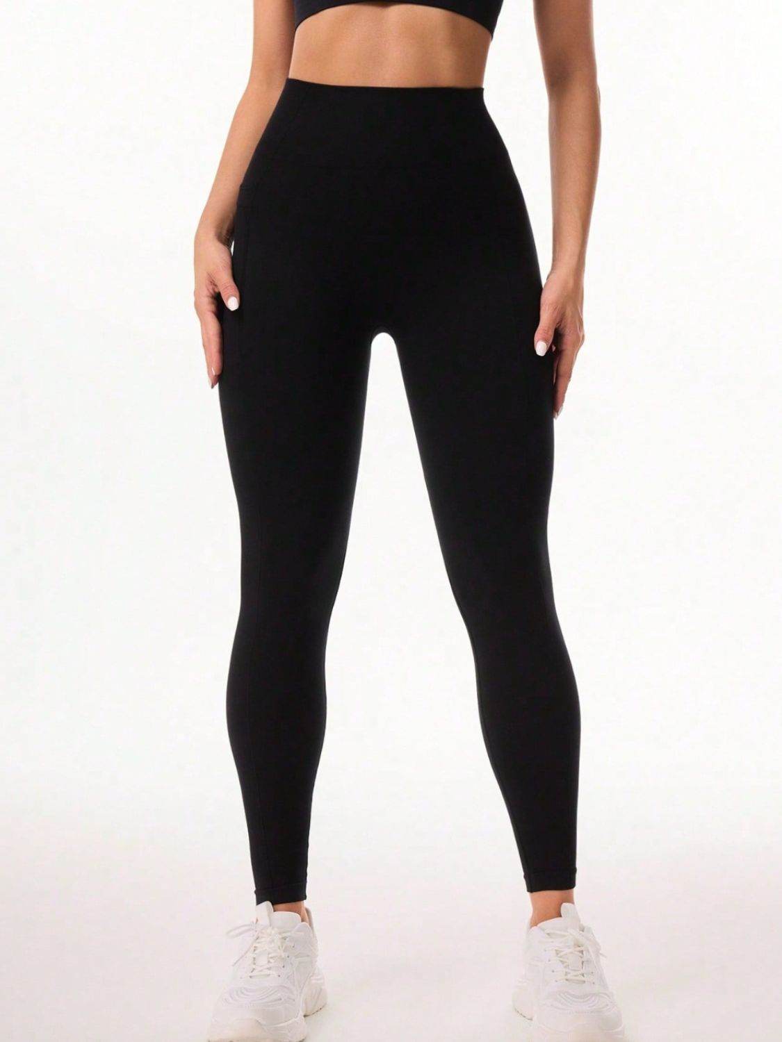 Pocketed High Waist Active Leggings - Delanoir