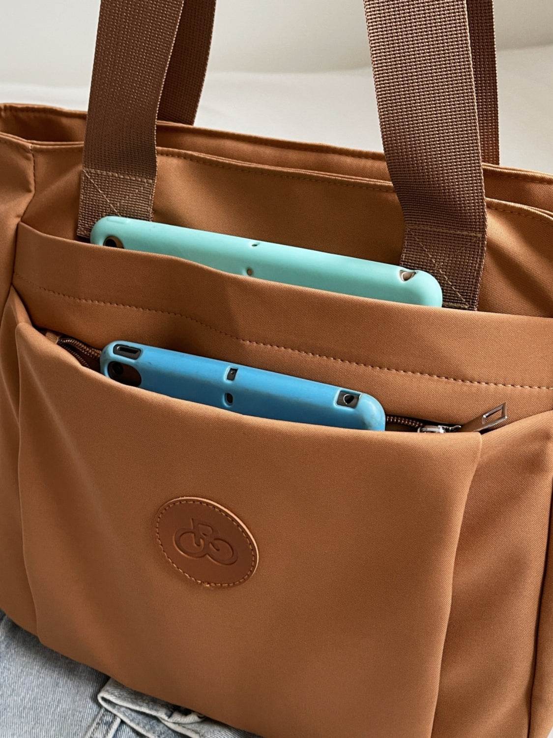 Nylon Solid Color Tote Bag - Delanoir