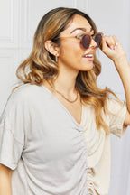 Round Full Rim Polycarbonate Frame Sunglasses - Delanoir
