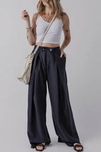 Wide Leg Pants with Pockets - Delanoir