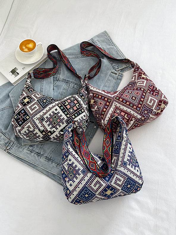 Geometric Adjustable Strap Crossbody Bag - Delanoir