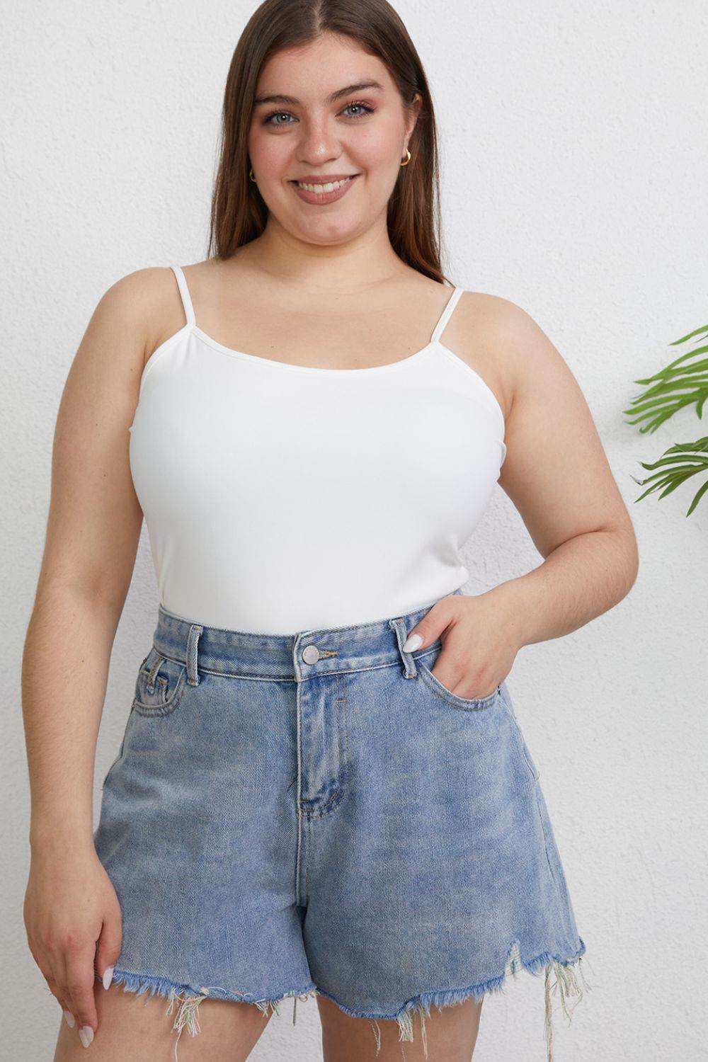Basic Bae Full Size Round Neck Slim Cami - Delanoir