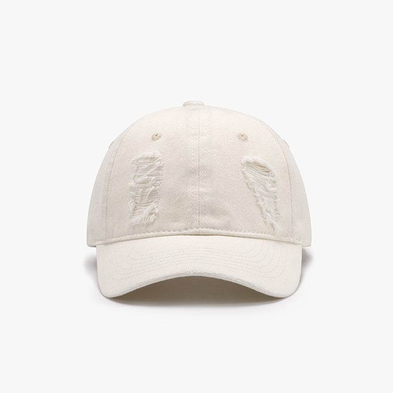 Distressed Cotton Baseball Cap - Delanoir