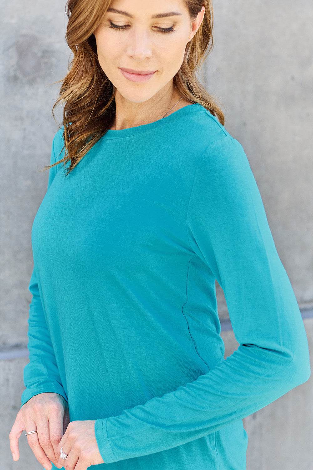 Basic Bae Full Size Round Neck Long Sleeve Top - Delanoir