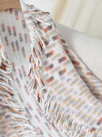 Fringe Open Front Half Sleeve Poncho - Delanoir