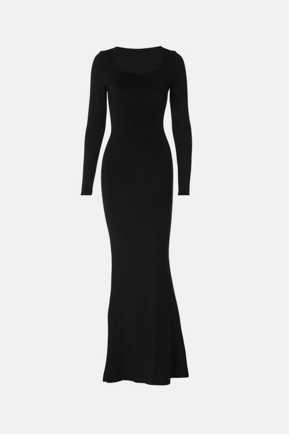 Basic Bae Built-In Shapewear Square Neck Long Sleeve Maxi Dress - Delanoir
