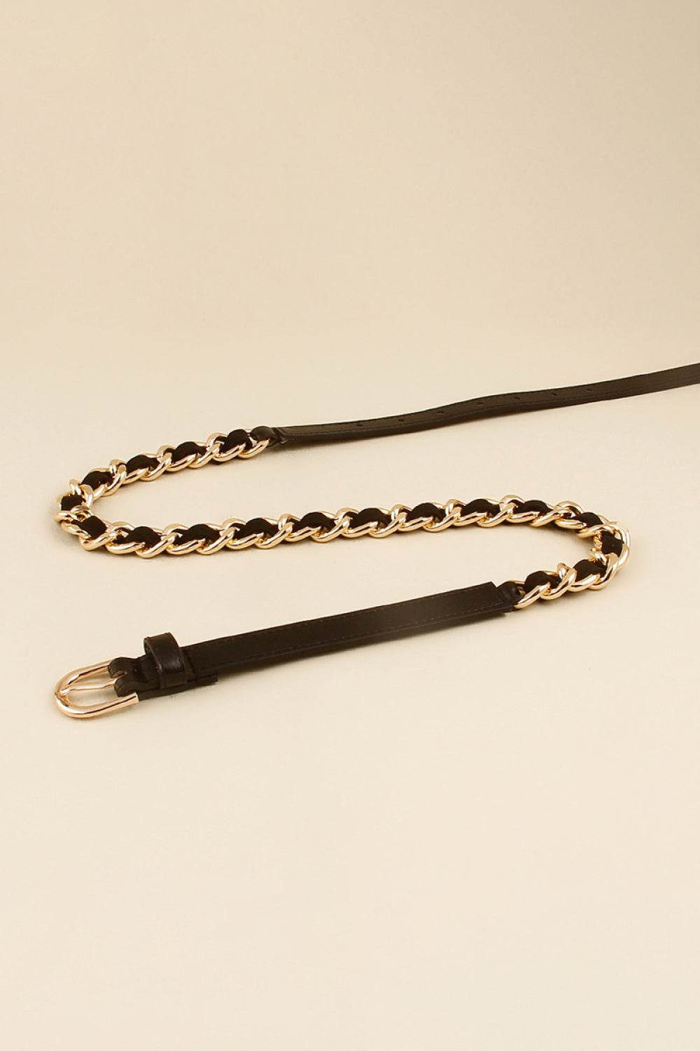 PU Chain Skinny Belt - Delanoir