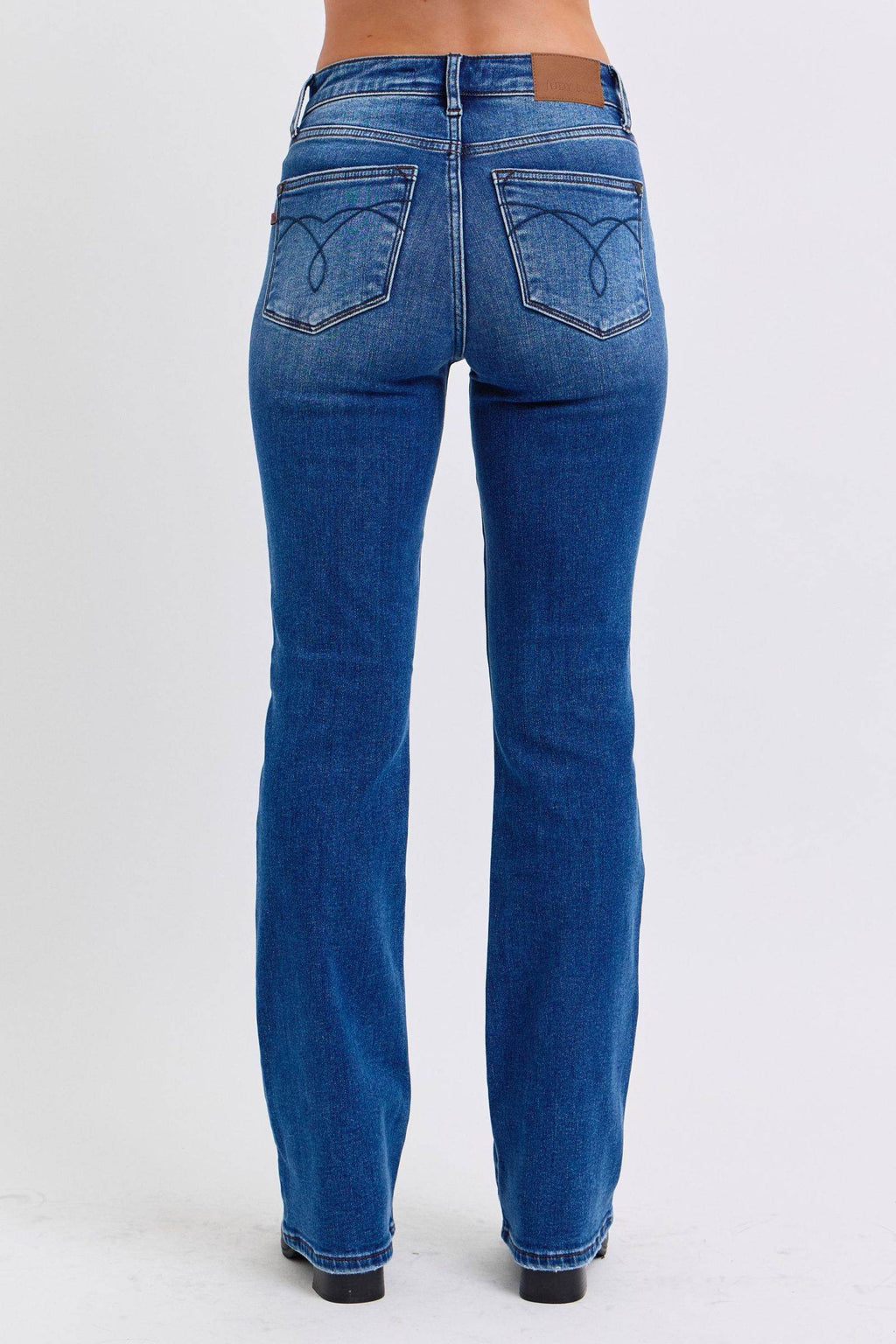 Judy Blue Full Size Run Mid-Rise Bootcut Jeans with Thermal Lining - Delanoir